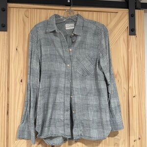 J Crew Classic-fit shirt in mint plaid flannel